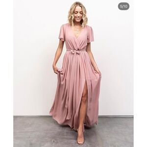 Baltic Born Flutter Sleeve Kristina Maxi Dress Dusty Rose Plus size 2X XXL NWT